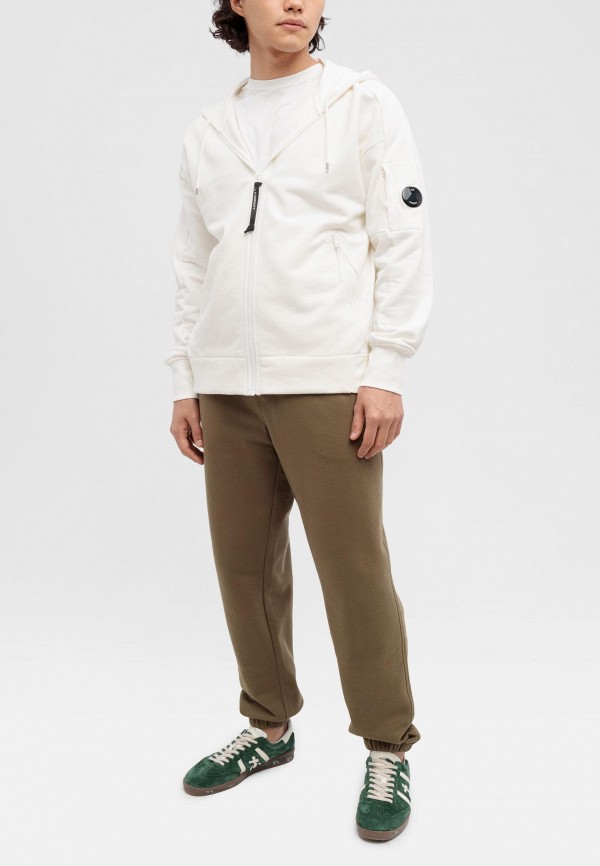 C.P. Company Толстовка - diagonal raised fleece zipped lens hoodie gauze white - фото 3