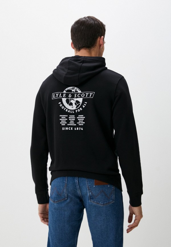 Felpa Lyle & Scott Football World Graphic – Uomo, Girocollo Nera, Taglia S, Collezione Primavera/Estate 2024