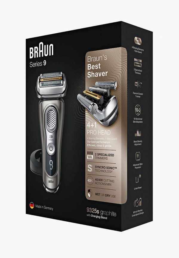 Braun Электробритва - Series 9 9325s с зарядной станцией + дорожный футляр - фото 2