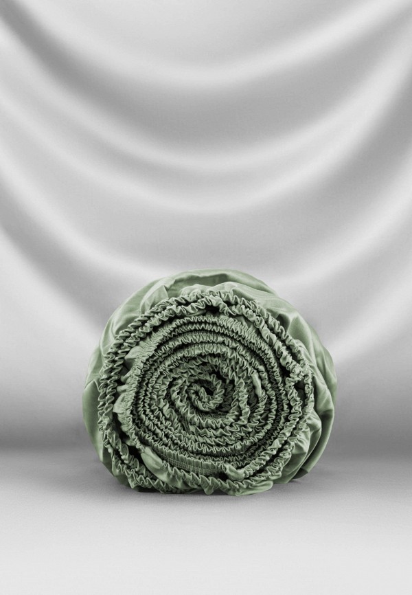 Bellehome Простыня 1,5-спальная - Стефания Olive 90х200х30 сатин - фото 2