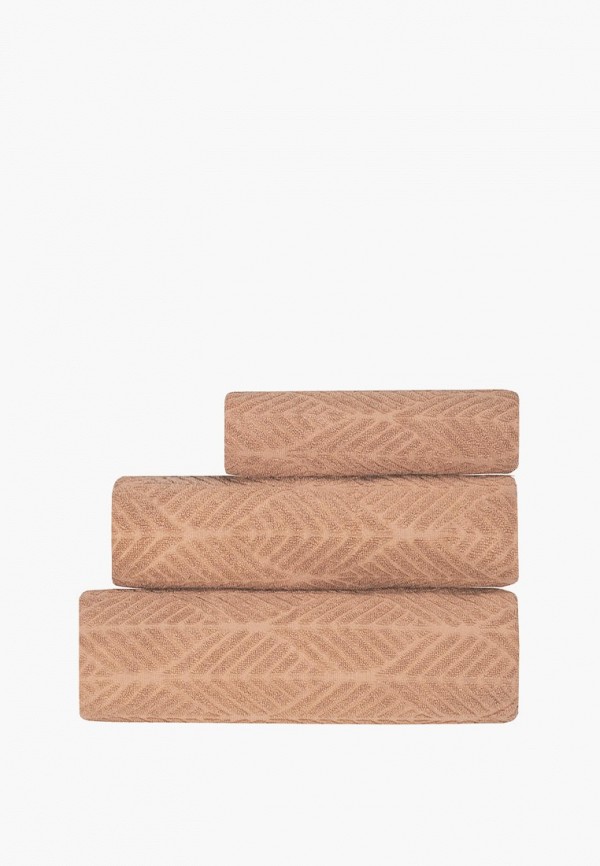 Bellehome Полотенца 3 шт. - махровых Рио Терракотта 50х70 + 50х100 + 70х140 - фото 1