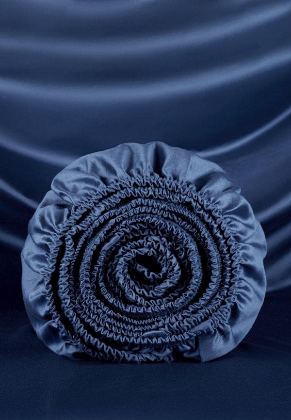 Bellehome Простыня 2-спальная - Винсент Navy 180х200х20 сатин - фото 2