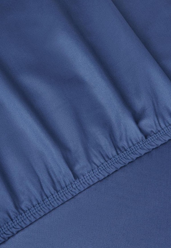 Bellehome Простыня 2-спальная - Винсент Navy 180х200х20 сатин - фото 4