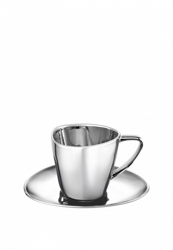 Elan Gallery Чашка с блюдцем - 200 мл Серебро - фото 1