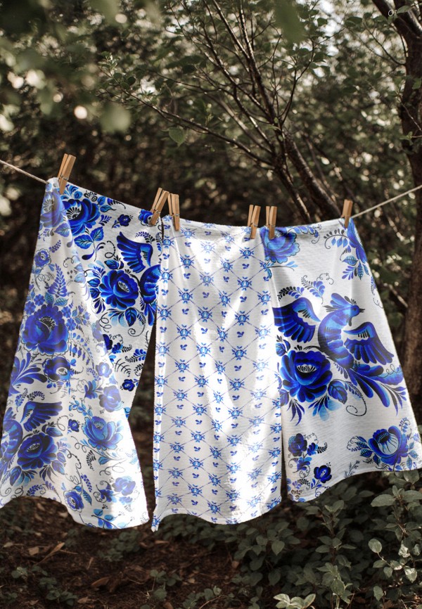 Унисон Комплект кухонных полотенец - 45х60 (3 шт) Гжель - фото 2