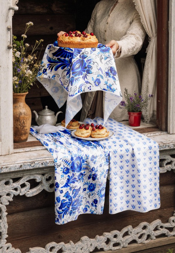 Унисон Комплект кухонных полотенец - 45х60 (3 шт) Гжель - фото 4