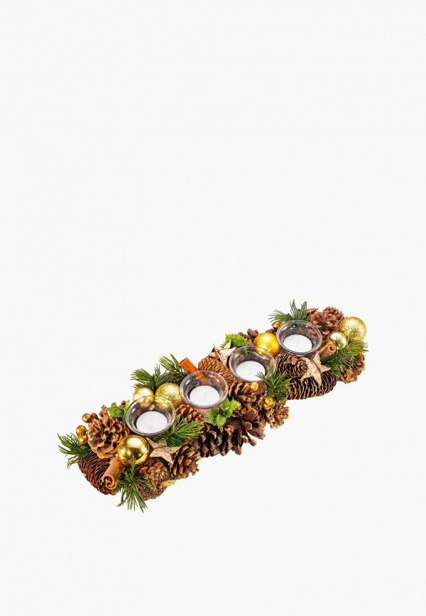 Elan Gallery Подсвечник - 45х14х8 см Новогодний лес, на 4 свечи - фото 1