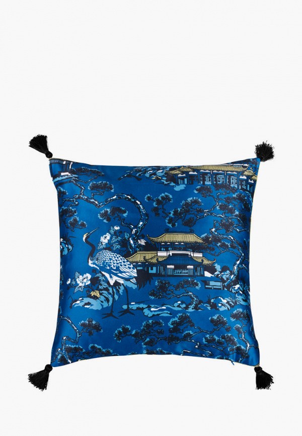 Moroshka Подушка декоративная - атласная двусторонняя с принтом и кисточками Kitayskaya 40х40 см - фото 1