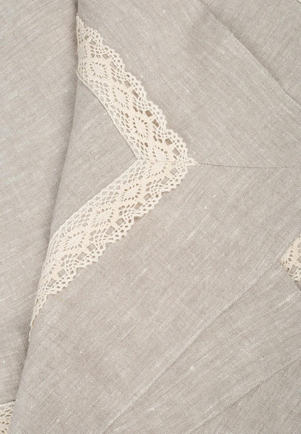 Bellehome Скатерть - Laces Natural с кружевом 157х157 лен - фото 3
