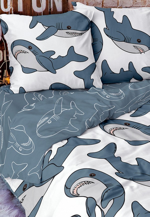 Crazy Getup Постельное белье 1,5-спальное - 50х70 Plush Sharks - фото 1