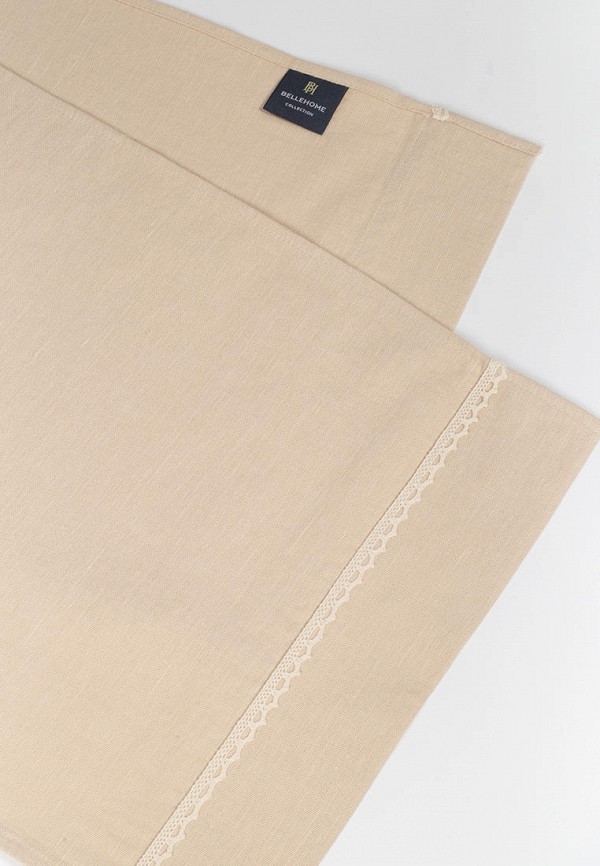 Bellehome Скатерть-дорожка - Laces Sand с кружевом 40х160 хлопок/лен - фото 4