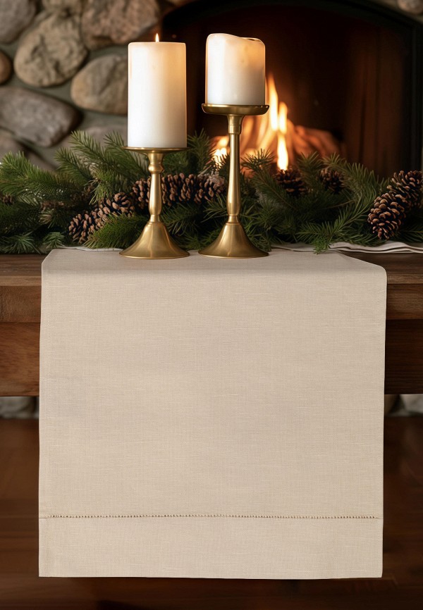 Bellehome Скатерть-дорожка - Sand однотонная 40х160 хлопок/лен - фото 1