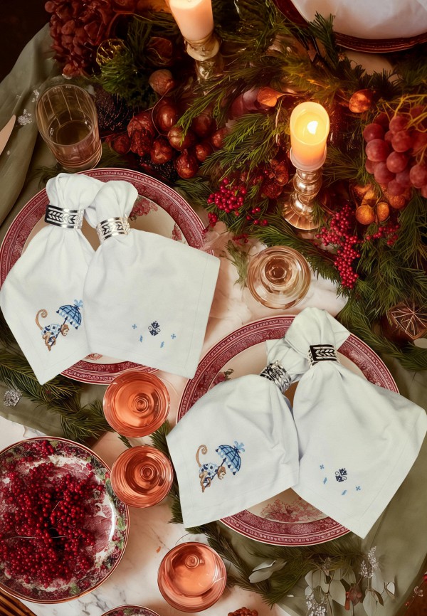 Bellehome Комплект салфеток сервировочных - French monkey с вышивкой 4шт. Хлопок - фото 1