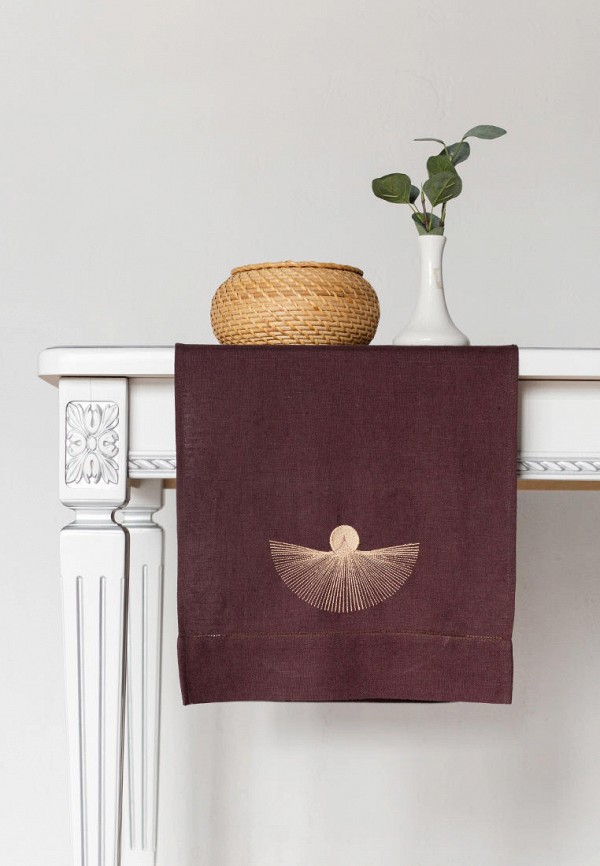 Bellehome Скатерть-дорожка - Black mistery с вышивкой 40х160 хлопок/лен - фото 1