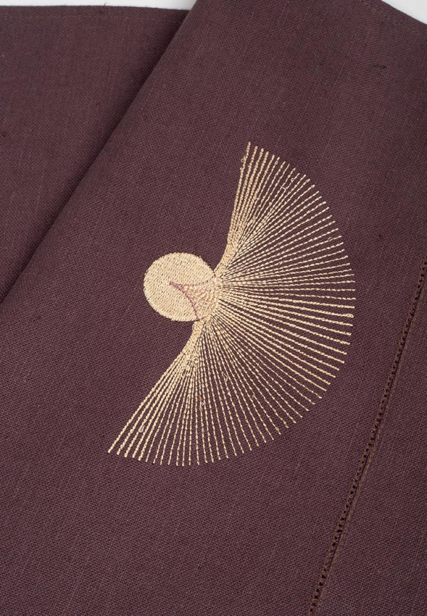 Bellehome Скатерть-дорожка - Black mistery с вышивкой 40х160 хлопок/лен - фото 4