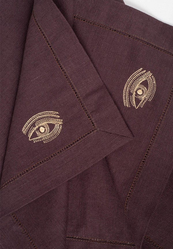 Bellehome Комплект салфеток сервировочных - Black Mistery с вышивкой 4 шт. хлопок/лен - фото 5