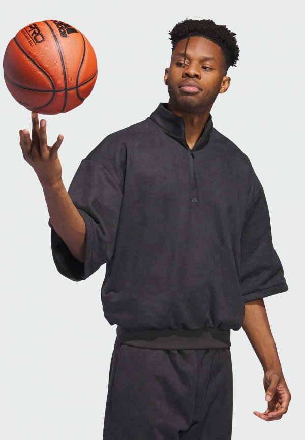 adidas Олимпийка - Basketball Sueded 3/4 Half-Zip - фото 3