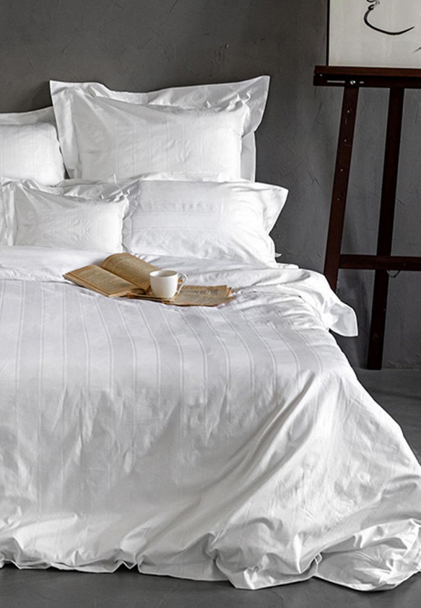 Bellehome Постельное белье Евро - Винсент Blanca, страйп-сатин 400 TC - фото 2