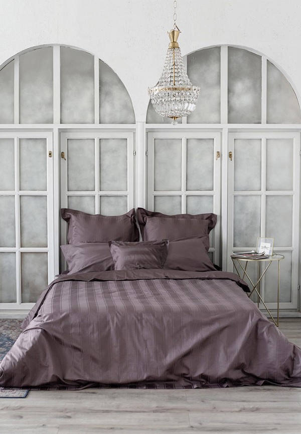 Bellehome Постельное белье Семейное - Винсент Chocolate, страйп-сатин 400 TC - фото 1