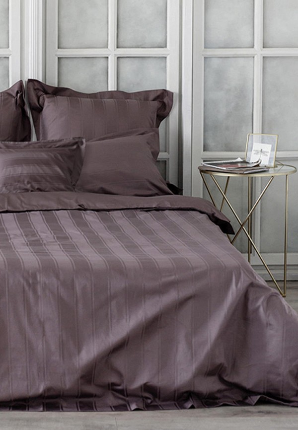 Bellehome Постельное белье Семейное - Винсент Chocolate, страйп-сатин 400 TC - фото 2