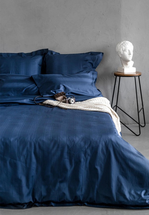 Bellehome Постельное белье Семейное - Винсент Navy, страйп-сатин 400 TC - фото 4