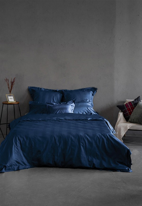 Bellehome Постельное белье Семейное - Винсент Navy, страйп-сатин 400 TC - фото 1