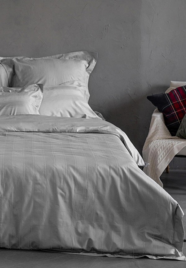 Bellehome Постельное белье 1,5-спальное - Винсент Silver, страйп-сатин 400 TC - фото 3