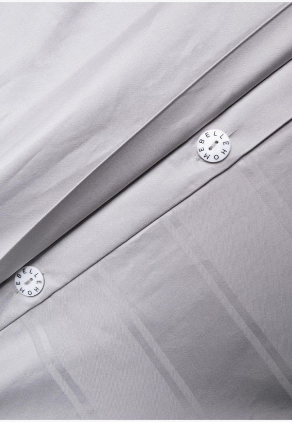 Bellehome Постельное белье 1,5-спальное - Винсент Silver, страйп-сатин 400 TC - фото 5