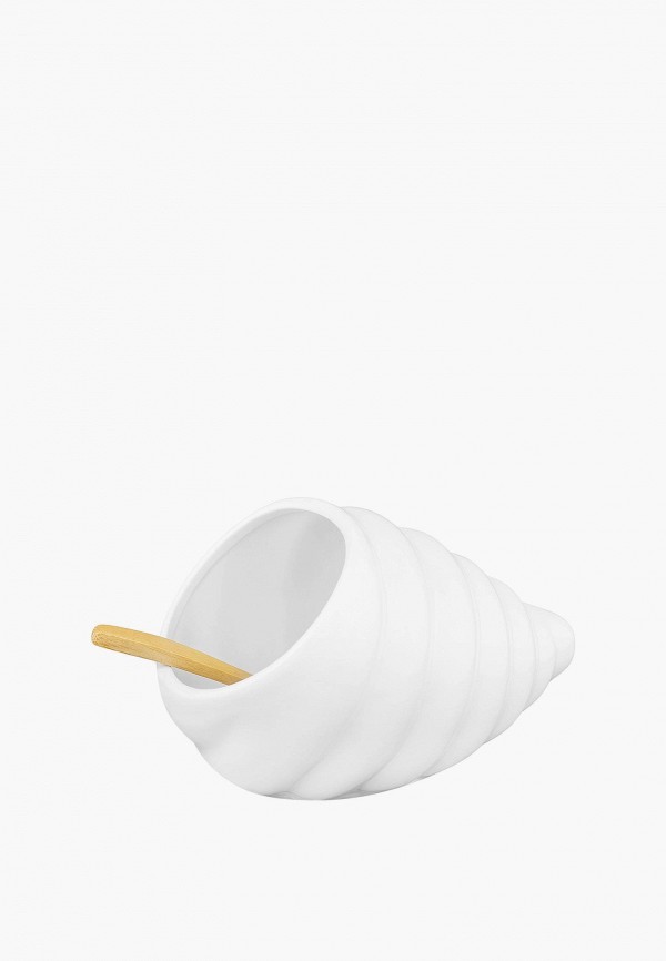 Elan Gallery Банка для хранения - 260 мл 15х11х9,5 см Ракушка,  с деревянной ложкой - фото 1