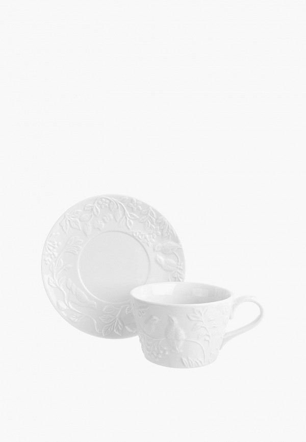 Elan Gallery Чашка с блюдцем - 360 мл Птички на ветке - фото 1