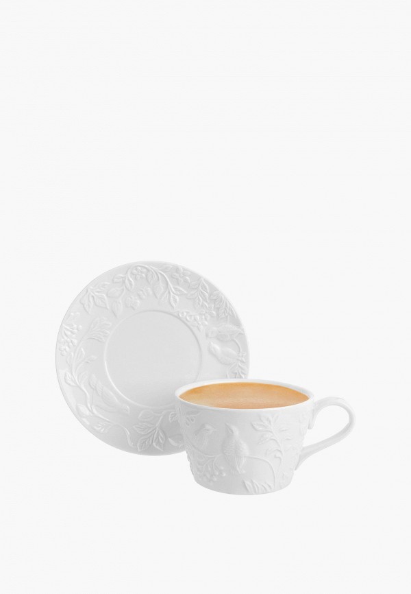 Elan Gallery Чашка с блюдцем - 360 мл Птички на ветке - фото 3