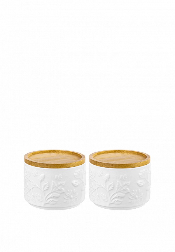 Elan Gallery Набор банок для хранения - 2х250 мл 9,3х9,3х7 см Птички на ветке, с деревянной крышкой-подставкой - фото 5