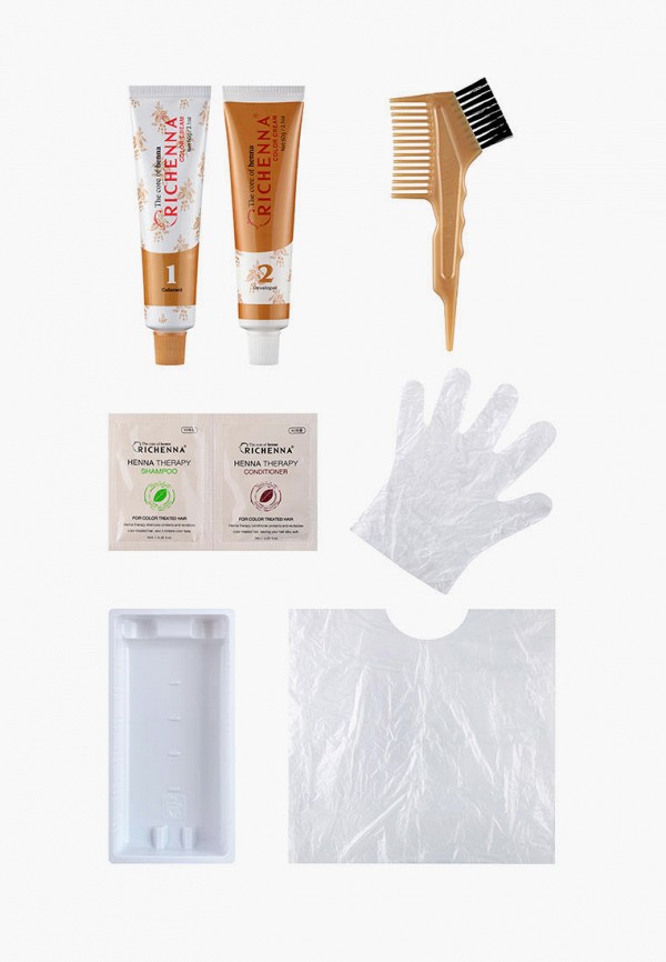 Richenna Краска для волос - с хной корейская Color Cream, Soft Orange, 8OR - фото 2