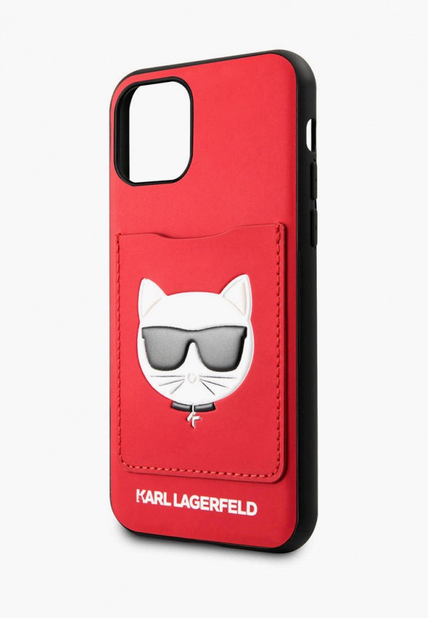Karl Lagerfeld Чехол для iPhone - 11, PU Leather with cardslot Choupette's Head Hard Red - фото 2