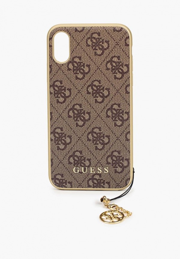 Guess Чехол для iPhone - X / XS, 4G Charms collection Brown - фото 1