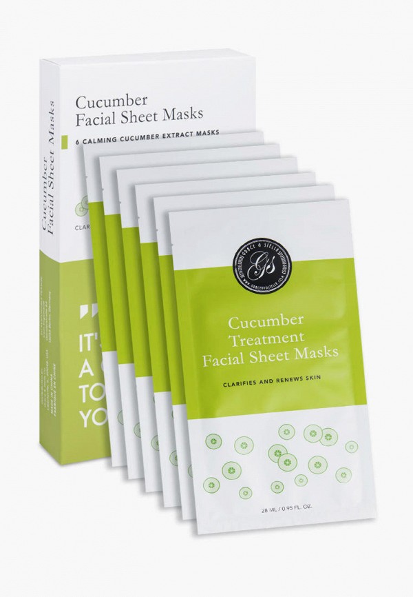Grace and Stella Маски для лица 6 шт. - с экстрактом огурца и алоэ, 6 шт. - фото 1
