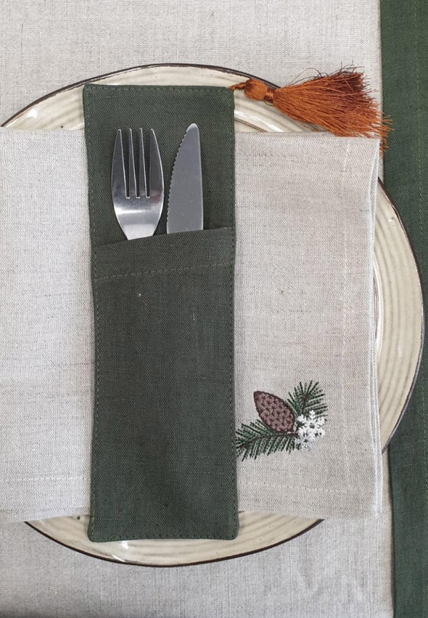 Семейные ценности Набор кухонного текстиля - Шале                         (салфетки сервировочные 4 шт. и куверты 4 шт. ) Коллекция Зимняя сказка - фото 3