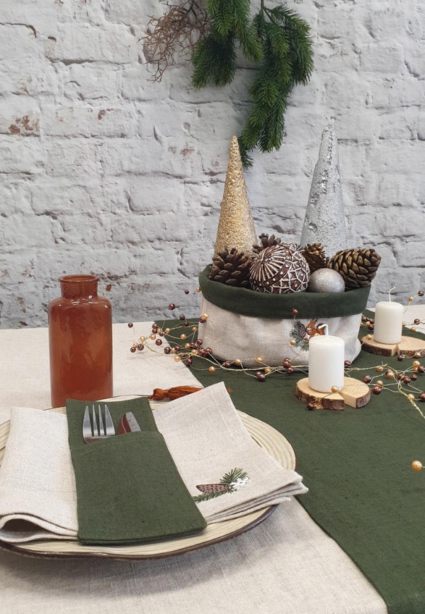 Семейные ценности Набор кухонного текстиля - Шале                         (салфетки сервировочные 4 шт. и куверты 4 шт. ) Коллекция Зимняя сказка - фото 4