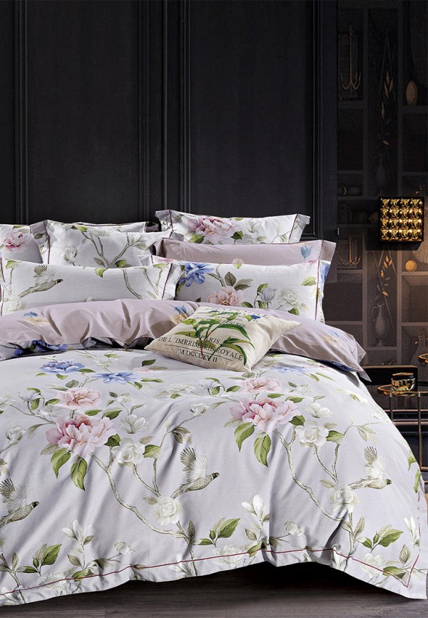 Постельное белье Евро Bellehome Милена, цвет: серый, MP002XU03RVV — купитьв интернет-магазине Lamoda