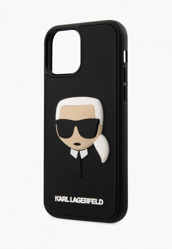 Karl Lagerfeld Чехол для iPhone - 12/12 Pro (6.1), 3D Rubber Karl's head Black - фото 2