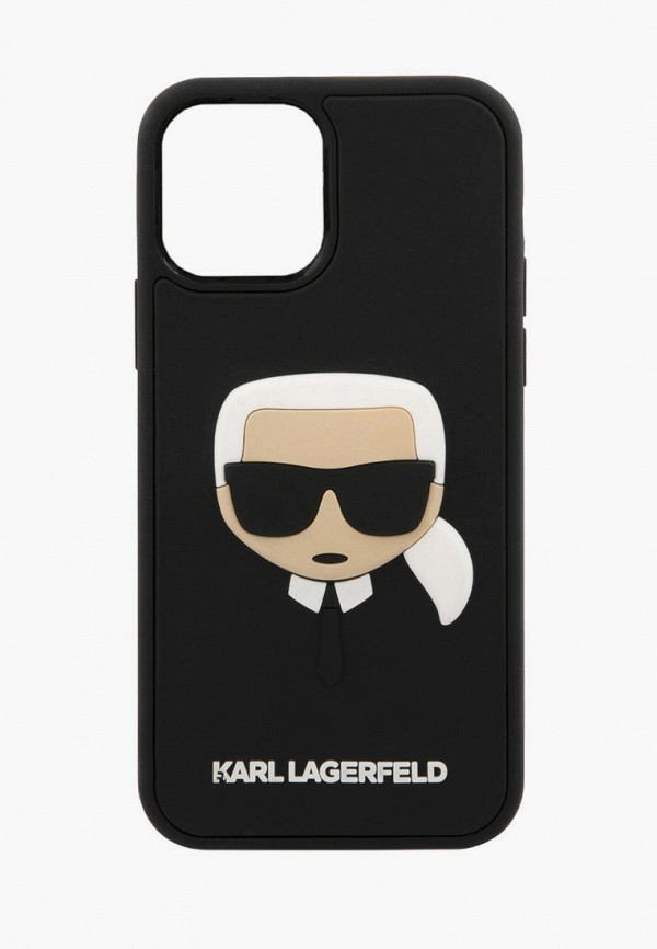 Karl Lagerfeld Чехол для iPhone - 12/12 Pro (6.1), 3D Rubber Karl's head Black - фото 1