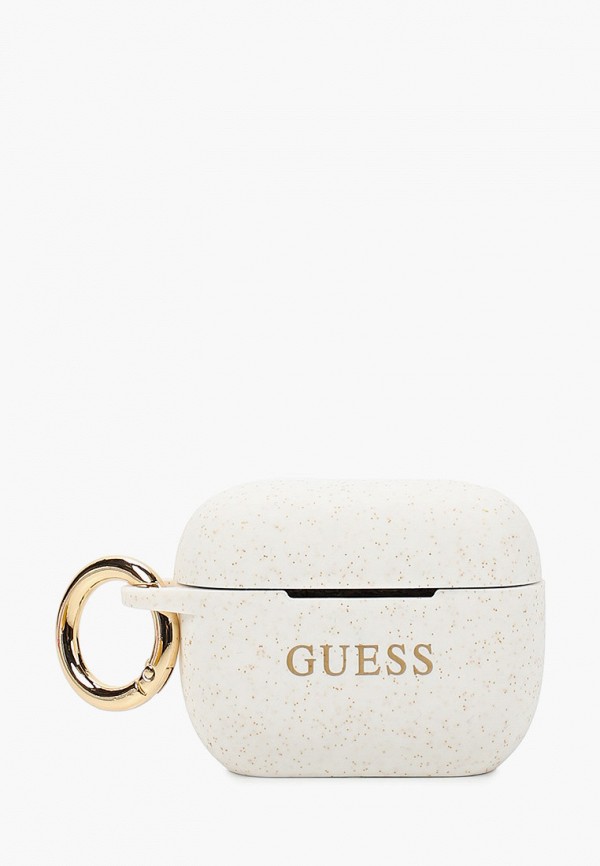 Guess Чехол для наушников - Airpods Pro, Silicone case with ring Glitter/White - фото 1