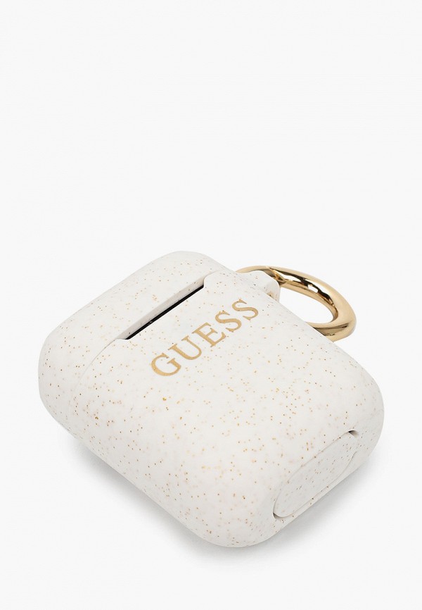 Guess Чехол для наушников - Airpods, Silicone case with ring Glitter/White - фото 2