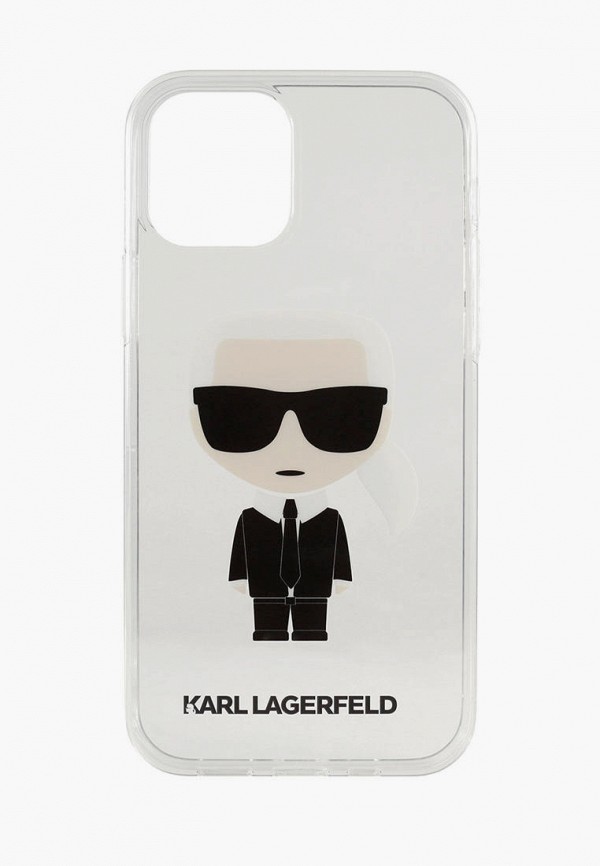 Karl Lagerfeld Чехол для iPhone - 12/12 Pro (6.1), PC/TPU Ikonik Karl Transparent - фото 1
