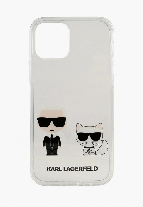 Karl Lagerfeld Чехол для iPhone - 12/12 Pro (6.1), PC/TPU Ikonik Karl & Choupette Transp - фото 1