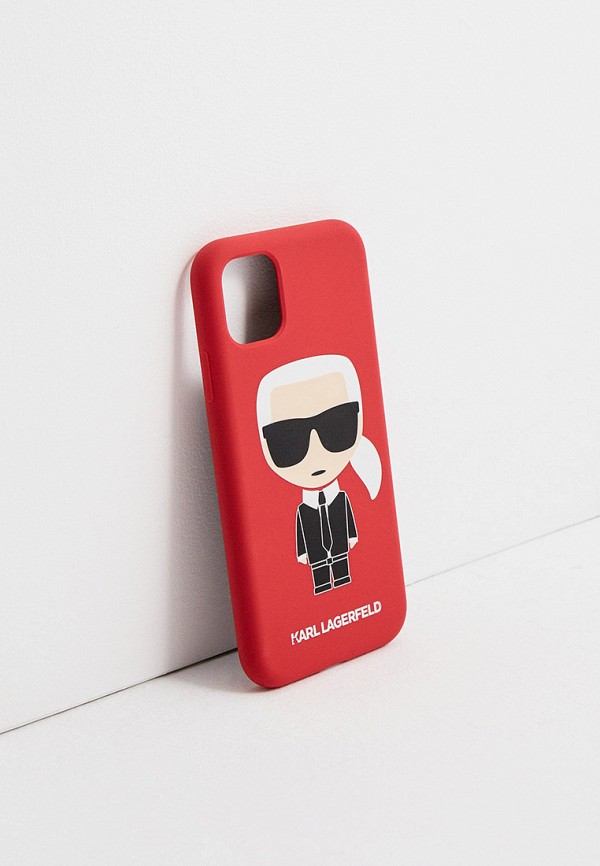 Karl Lagerfeld Чехол для iPhone 11, Liquid silicone Iconic Karl Red