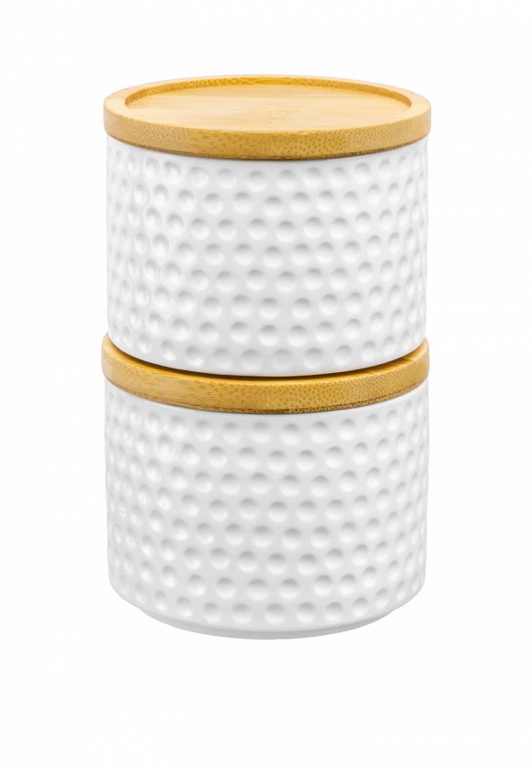 Набор банок для хранения Elan Gallery 2х250 мл, цвет: белый ...