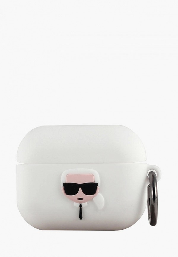 Karl Lagerfeld Чехол для наушников - Airpods Pro, Silicone case with ring Karl White - фото 1