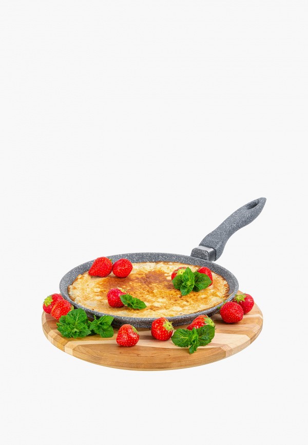 Elan Gallery Сковорода - блинная 24 см Гармония вкуса Серый мрамор, с несъемной ручкой - фото 3