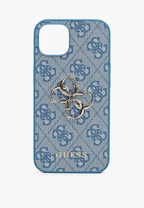 Guess Чехол для iPhone - 13, PU 4G Big metal logo Blue - фото 1